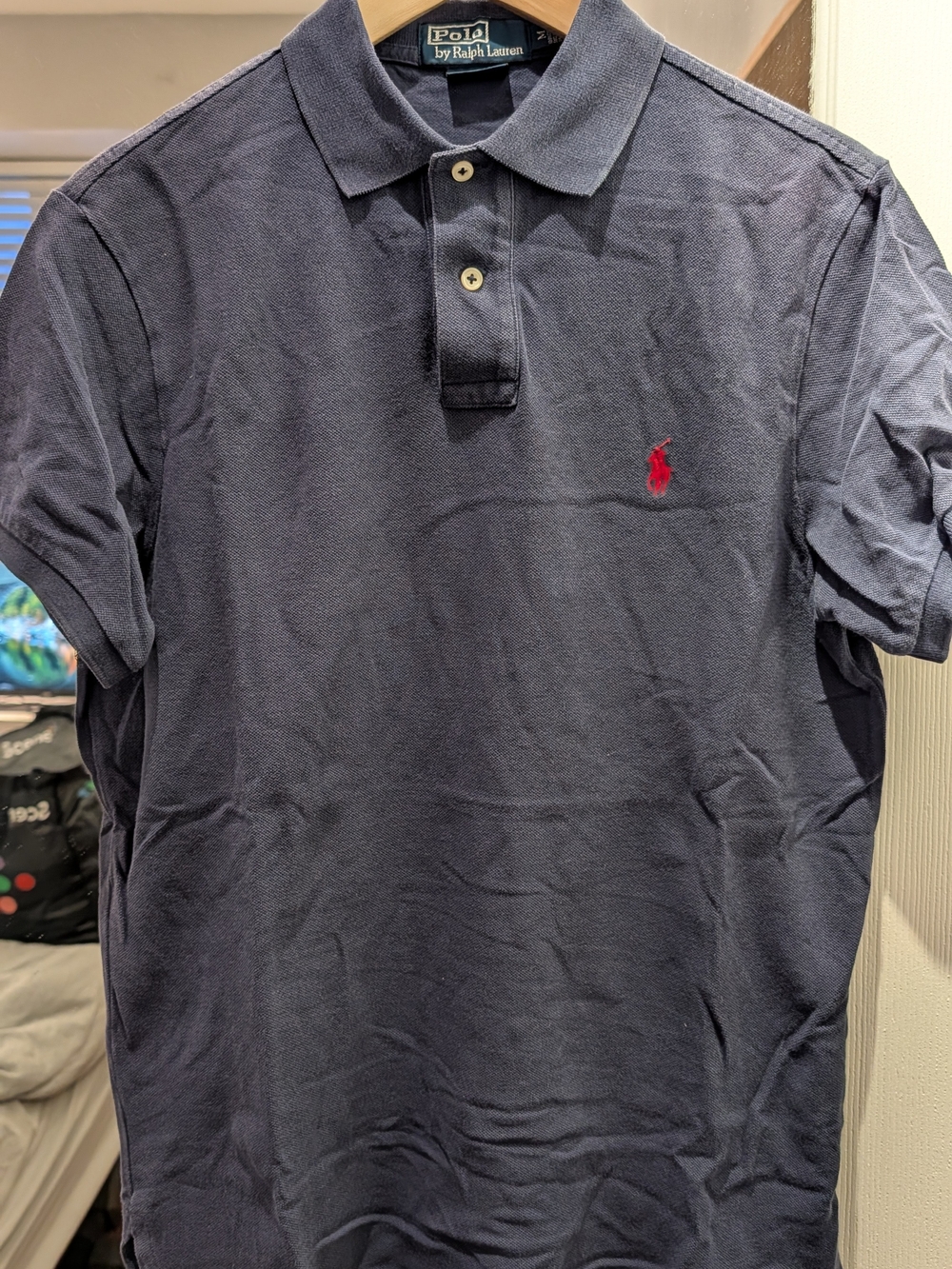 Ralph Lauren Navy Polo with Red Pony Embroidery